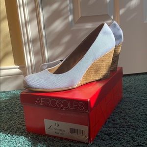 Aerosoles Navy Fabric wedges Size 10 (Women)